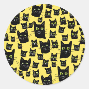 Gruselige schwarze Katzen Runder Aufkleber