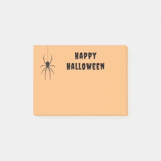 Gruselige schwarze Spinne Frohes Halloween Notizbl Post-it Klebezettel (Vorderseite)