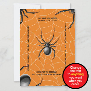 Gruselige Schwarze Witwe Reim-Halloween Einladung