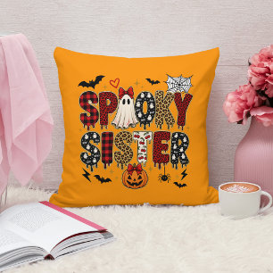 Gruselige Schwester Halloween   Leoparden-Druck-Mi Kissen