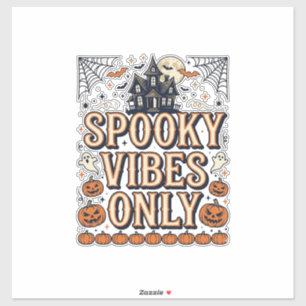 Gruselige Schwingungen nur Vintage-Halloween-Shirt Aufkleber