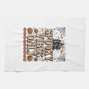 Gruselige Schwingungen Nur Vintage-Halloween-Shirt Geschirrtuch