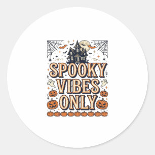 Gruselige Schwingungen nur Vintage-Halloween-Shirt Runder Aufkleber
