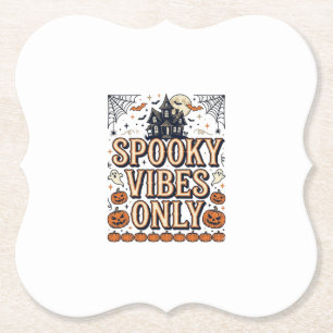 Gruselige Schwingungen nur Vintage-Halloween-Shirt Untersetzer