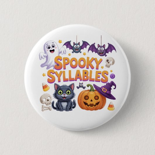 Gruselige Silben Button (Vorderseite)