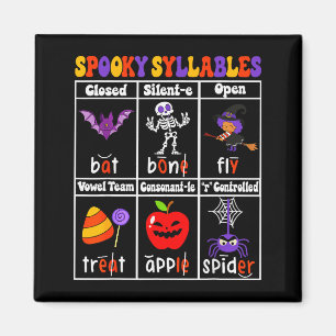 Gruselige Silben Lehrer Lustiger Halloween Unterri Magnet