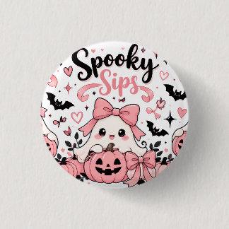 Gruselige Sips Pink Coquette Halloween Geister Sch Button