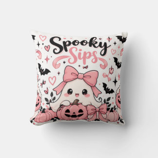 Gruselige Sips Pink Coquette Halloween Geister Sch Kissen