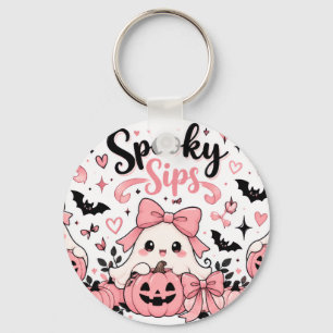 Gruselige Sips Pink Coquette Halloween Geister Sch Schlüsselanhänger