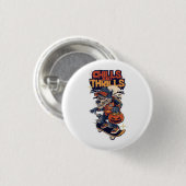 Gruselige Skater-Werwolf Button (Vorne & Hinten)