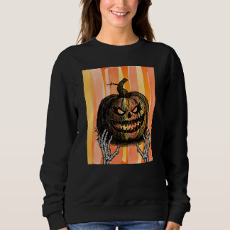 Gruselige Skelett-Hand-Makabre-Kürbiskunst Sweatshirt