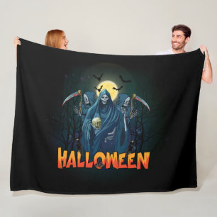 Gruselige Skelett-Nacht Halloween, meine Halloween Fleecedecke