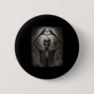 Gruselige Skeletthände Herzzeichen Lustiger Hallow Button