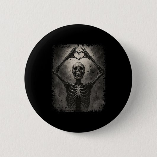 Gruselige Skeletthände Herzzeichen Lustiger Hallow Button (Vorderseite)