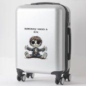 gruselige Skelettjunge, die Cartoon-Kunst schenkt Aufkleber (Koffer)