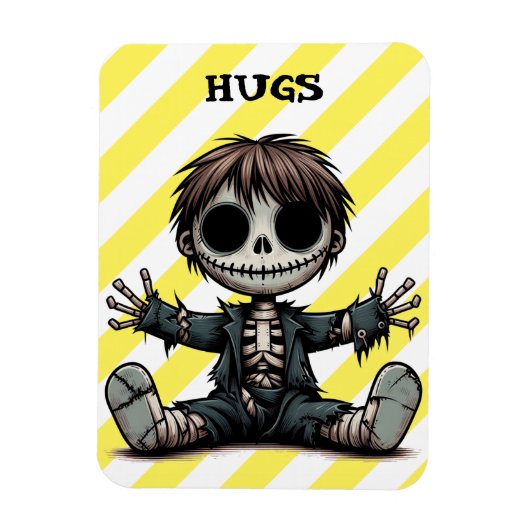 gruselige Skelettjunge, die Cartoon-Kunst schenkt Magnet (Vertikal)