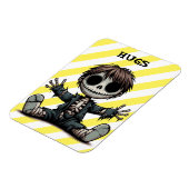 gruselige Skelettjunge, die Cartoon-Kunst schenkt Magnet (Linke Seite)