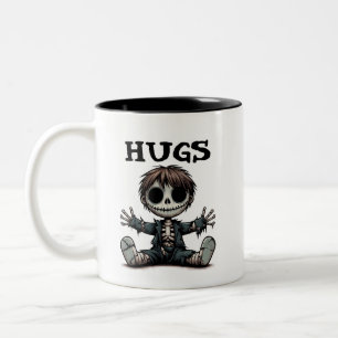 gruselige Skelettjunge, die Cartoon-Kunst schenkt Zweifarbige Tasse