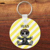 gruselige Skelettjunge, die ihren Cartoon mit der  Schlüsselanhänger (Vorderseite)