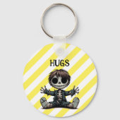 gruselige Skelettjunge, die ihren Cartoon mit der  Schlüsselanhänger (Rückseite)