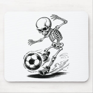 Gruselige Skelettkinder spielen Fußball Halloween Mousepad