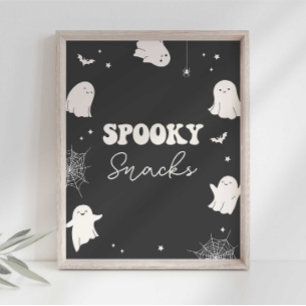 Gruselige Snacks Halloween-Party-Schild Poster