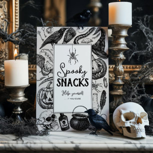 Gruselige Snacks Halloween-Party Sockelschild