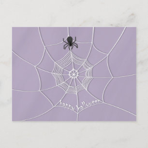 Gruselige Spinne in Spinnennetz Grußkarte Postkarte