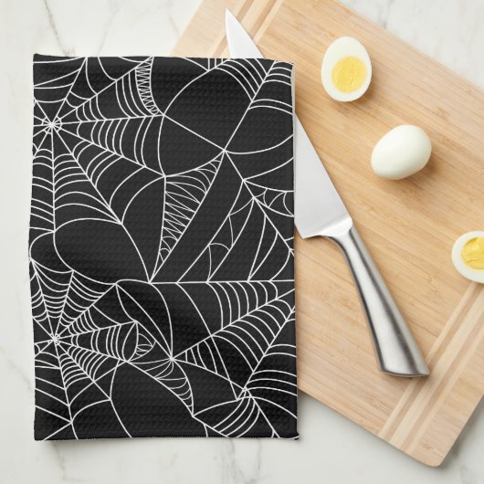Gruselige Spinnen-Netze Küchentuch (Viertel Falte)