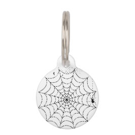 Gruselige Spinnennetz-Halloween Haustiermarke