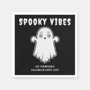 Gruselige Stimmung Geist Halloween Schwarz und Wei Serviette