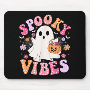 Gruselige Stimmung Geist Retro Groovy Halloween Mousepad