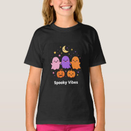 Gruselige Stimmung Geister Kürbisse Mond Sterne Sü T-Shirt