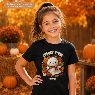 Gruselige Stimmung Gespenst Personalisierte Kinder T-Shirt