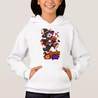 Gruselige Stimmung Hexenkatze spielt Violine Hoodie