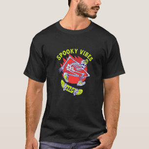 Gruselige Stimmung nur Retro-Skateboarding-Skelett T-Shirt