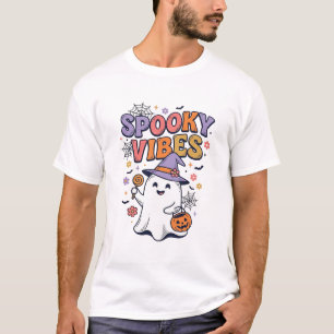 Gruselige Stimmung Süßer Geist Vintage Halloween-D T-Shirt