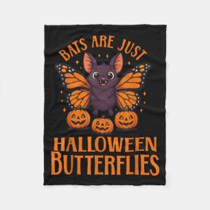 Gruselige süße Fledermaus Halloween Schmetterling  Fleecedecke