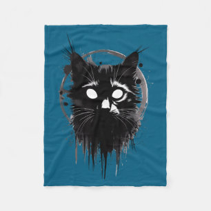 Gruselige süße Gothic-Katze Horror-Kitty-Skizze Al Fleecedecke