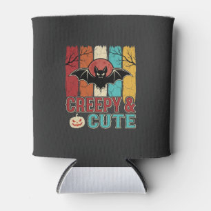 Gruselige süße Halloween-Fledermaus Retro-Grafik Dosenkühler