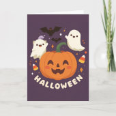 Gruselige süße Halloween-Party Karte (Vorderseite)