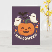 Gruselige süße Halloween-Party Karte (Gelbe Blume)