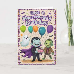 Gruselige Süße Monster Kinder Geburtstag Karte