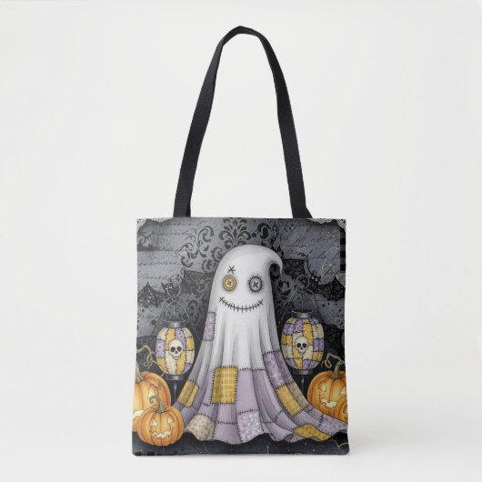 Gruselige süße Patchwork-Geist Halloween-Tasche Tasche (Vorderseite)
