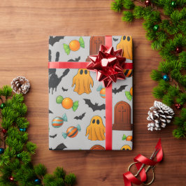 Gruselige Süßigkeiten & Schatten Geschenkpapier