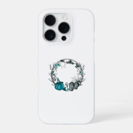 Gruselige Teal- und Grau-Halloween-Rahmen-T-Shirts iPhone 16 Pro Hülle