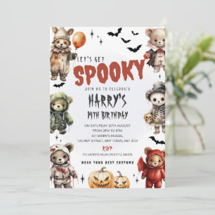 Gruselige Teddybären Halloween-Geburtstagsfeier-Ei Einladung