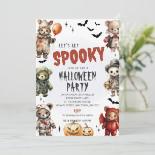 Gruselige Teddybären Halloween-Party-Einladung Einladung