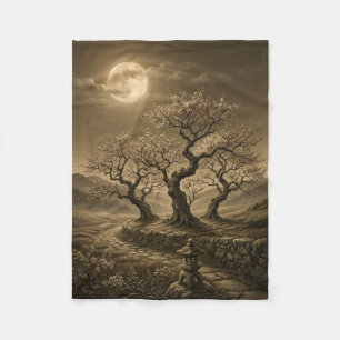 Gruselige tote Bäume Vollmond Gothic-Landschafts-F Fleecedecke