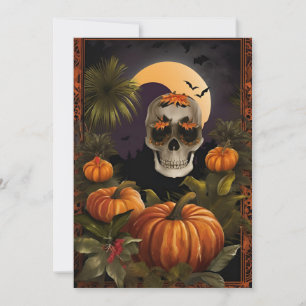Gruselige tropische Halloween - Tag der Toten Kart Feiertagskarte